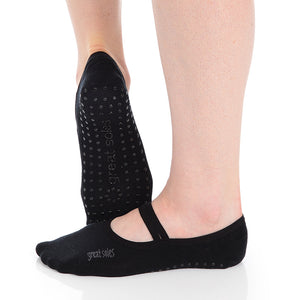 Jules black non slip-ballet gripsock for barre, pilates, stretching and  dance