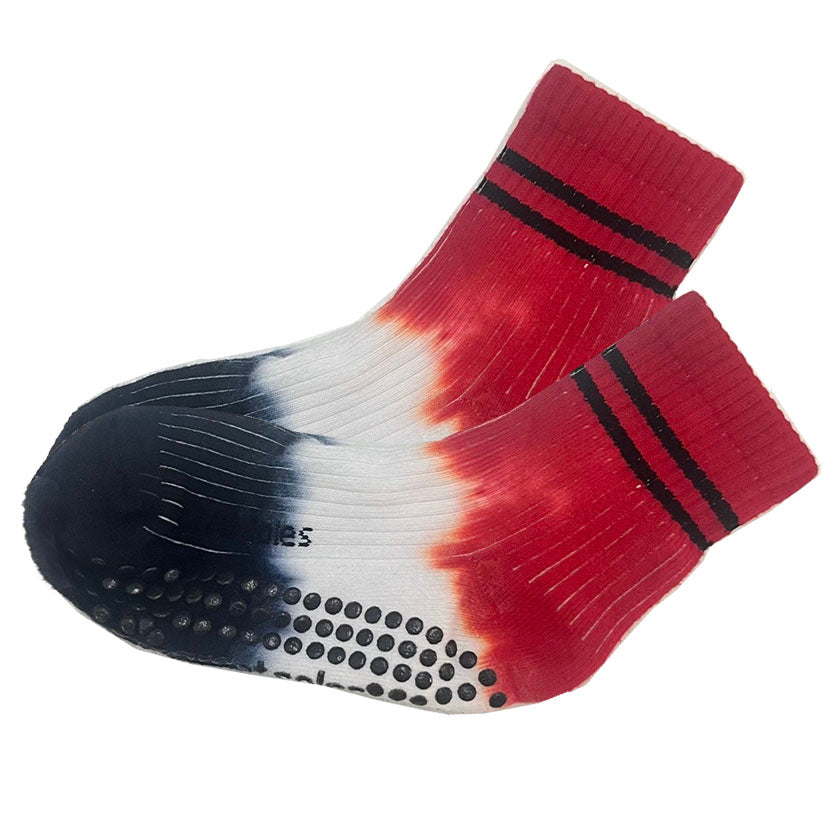 Lady Liberty red white blue crew grip sock barre, pilates and walking