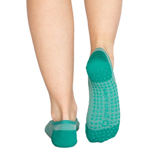 Mia Mesh green nonslip light weight nylon mesh ballet nonslip grip sock,pilates, barre and stretching class