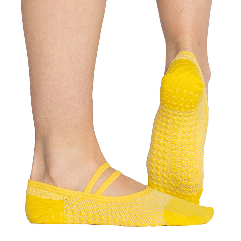 Mia Mesh Ballet Grip Sock - Yellow