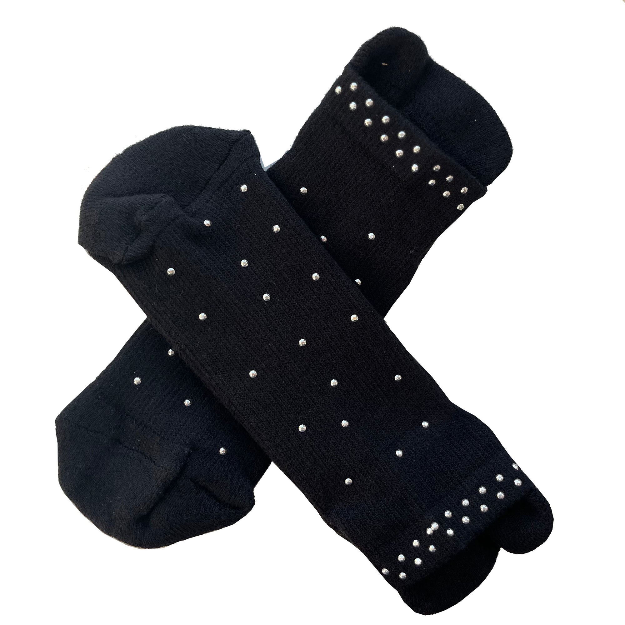 Riley all over studded black tab back non slip grip sock barre,pilates and for at home