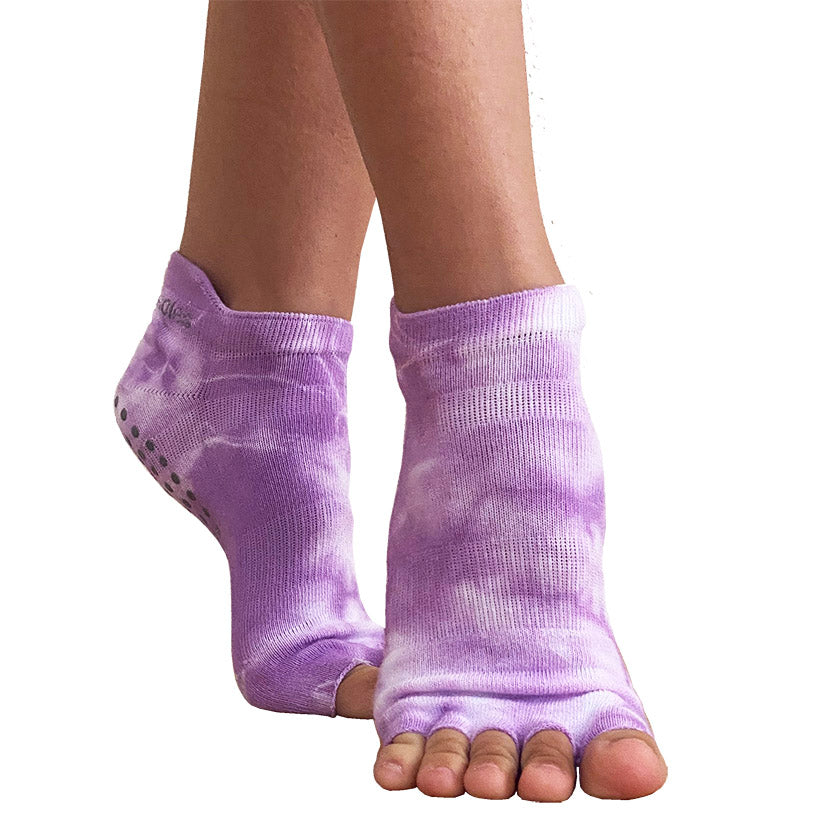 Zoe-Violet-Tie-Dye-Half Toe Grip Sock for Pilates,Yoga  and Barre