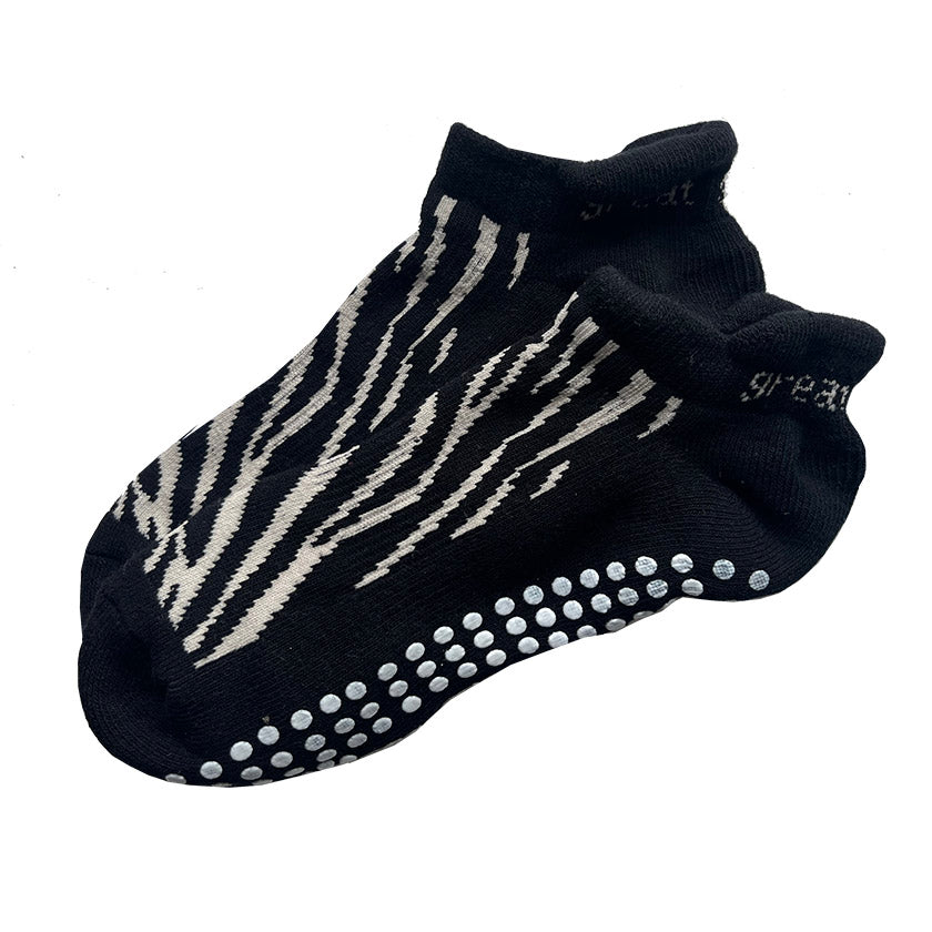 Chara Zebra Grip Sock - Zebra/Tan