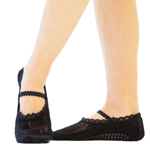 Great Soles Eva Black Lace Ballet Grip Non Slip Sock