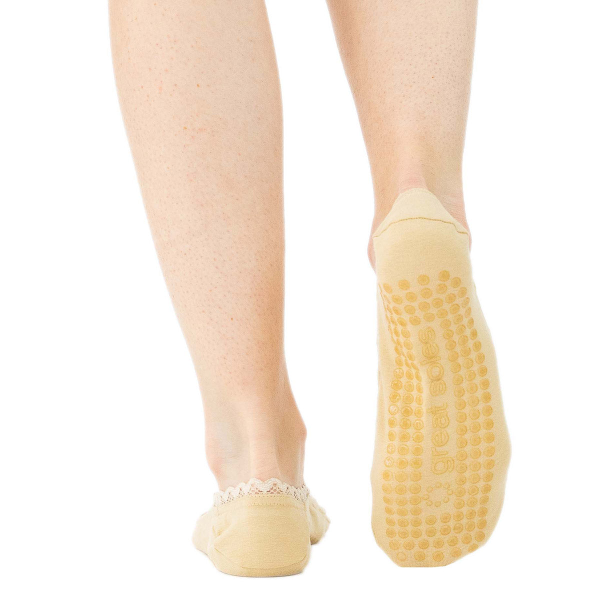 Eva Ballet Lace Grip Sock - Natural Lace - Great Soles