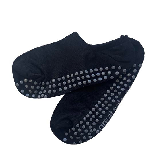 Kaia black no-show-non slip grip sock sneakers pilates and yoga